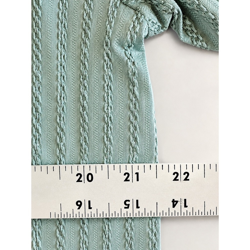 Unbranded Shift Dress Women XL Sage Green Excellent Textured Knit Square Neck - Picture 13 of 14